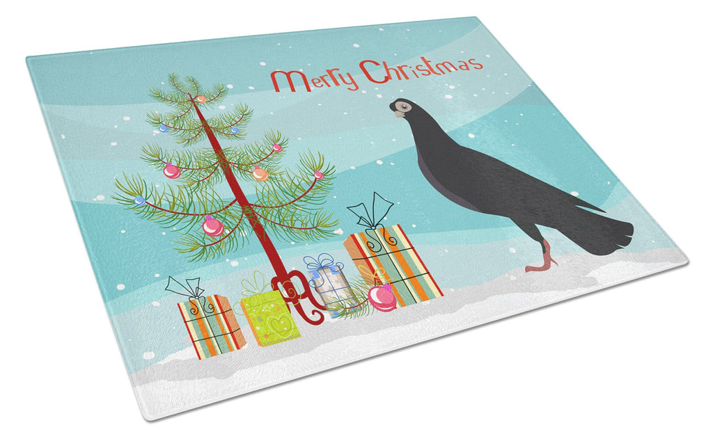 Budapest Highflyer Pigeon Christmas Cutting Board Tempered Glass Kitchen Cutting Surface, Heat Resistant Chopping, Non-Slip Feet, Food Prep & Serving