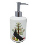 Budapest Highflyer Pigeon Christmas Ceramic Soap Dispenser , Empty Refillable Hand Soap Pump Bottle for Bathroom Kitchen