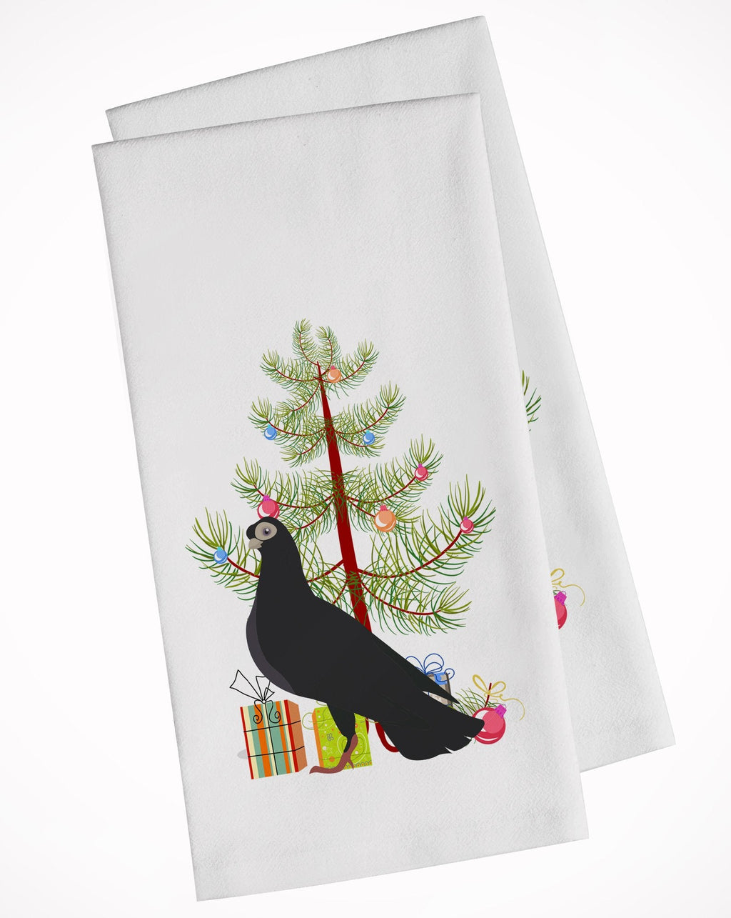 Budapest Highflyer Pigeon Christmas Kitchen Towel Set of 2 White Dish Towels Decorative Bathroom Hand towel for Hand, Face, Hair, Yoga, Tea, Dishcloth, 19 X 28", White