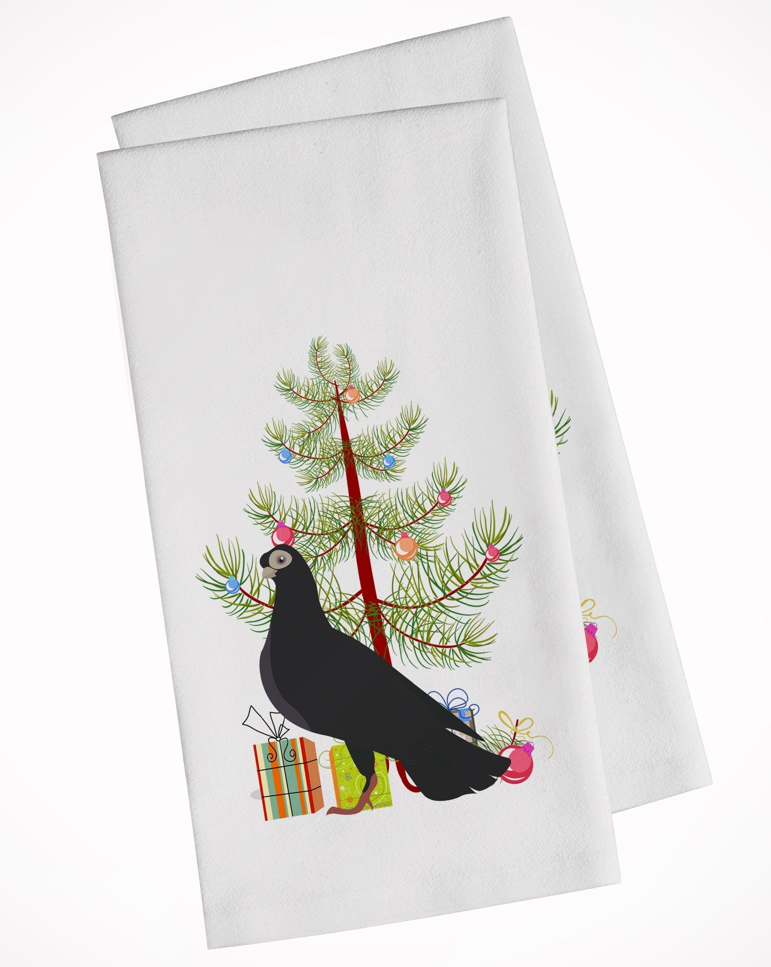 Budapest Highflyer Pigeon Christmas Kitchen Towel Set of 2 White Dish Towels Decorative Bathroom Hand towel for Hand, Face, Hair, Yoga, Tea, Dishcloth, 19 X 28", White