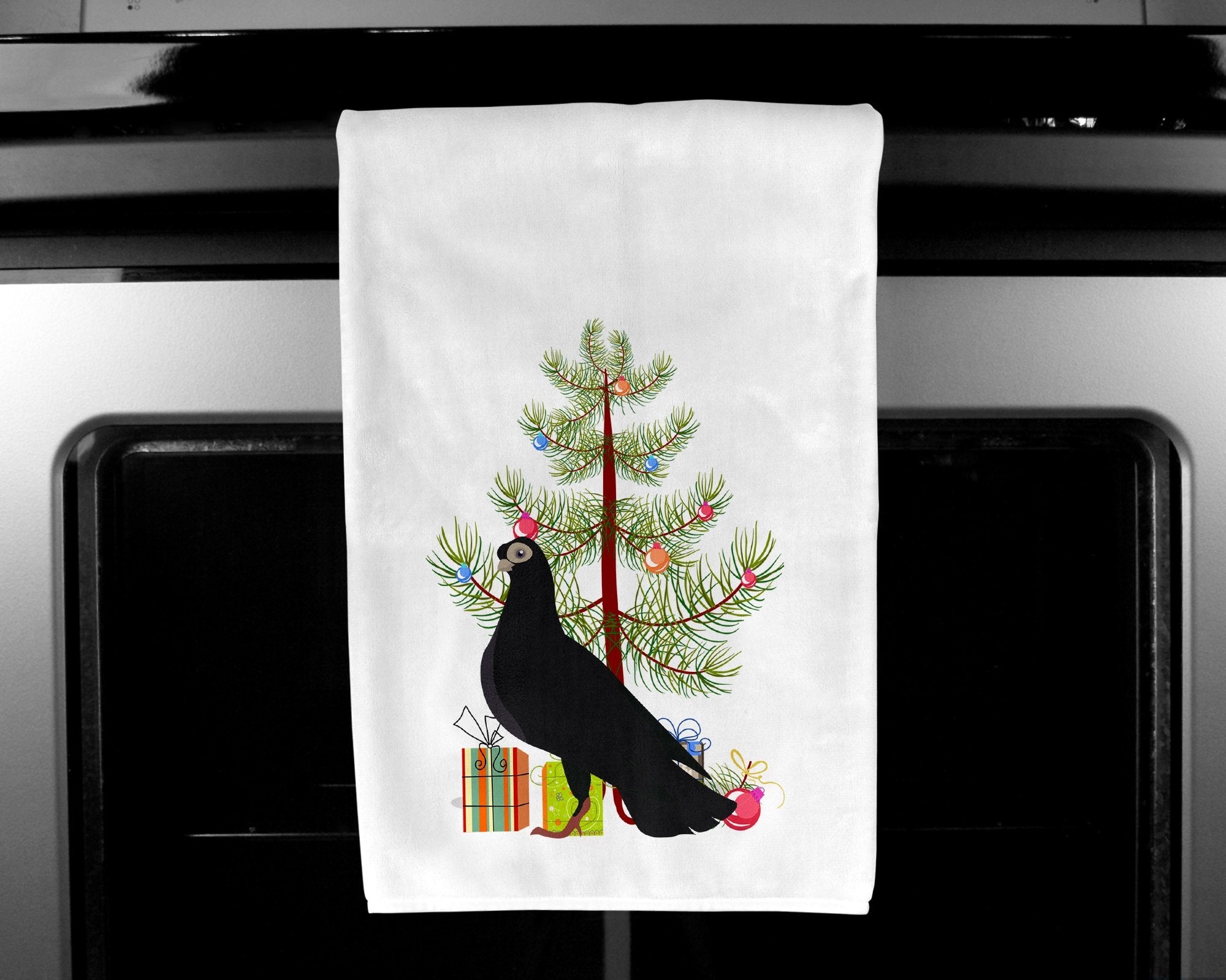Budapest Highflyer Pigeon Christmas Kitchen Towel Set of 2 White Dish Towels Decorative Bathroom Hand towel for Hand, Face, Hair, Yoga, Tea, Dishcloth, 19 X 28", White