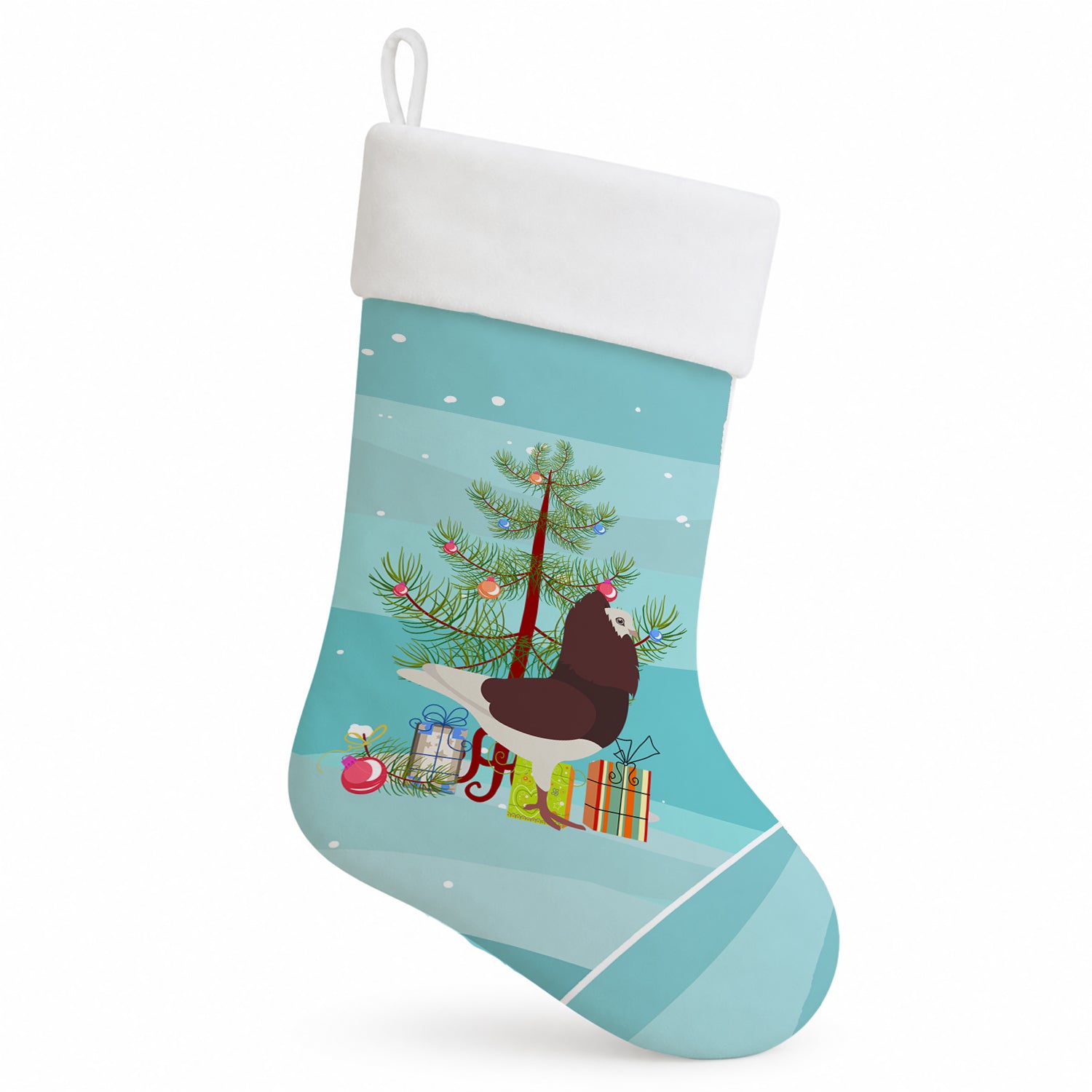 Capuchin Red Pigeon Christmas Holiday Stocking Double-Sided Print, Polyester Suede,11x18, Made in USA
