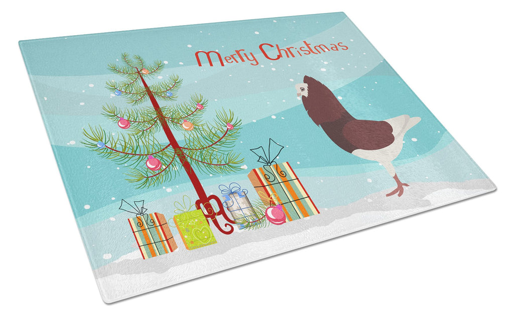 Capuchin Red Pigeon Christmas Cutting Board Tempered Glass Kitchen Cutting Surface, Heat Resistant Chopping, Non-Slip Feet, Food Prep & Serving