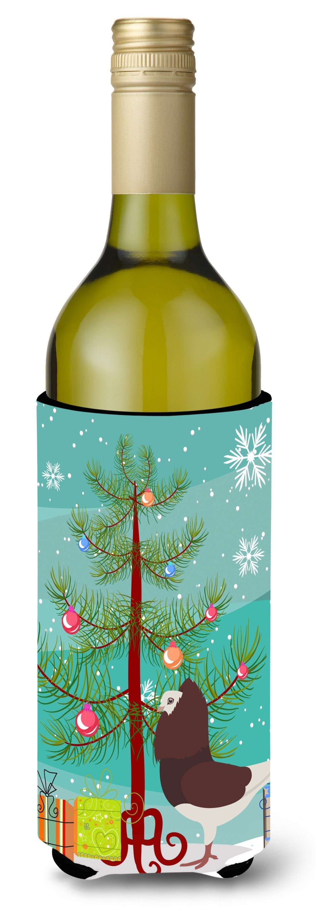 Capuchin Red Pigeon Christmas Wine Bottle Hugger Gift Sleeve for Standard 750 ml Bottles, Insulated Reusable Also Fits Mini Shot & Pint Bottles