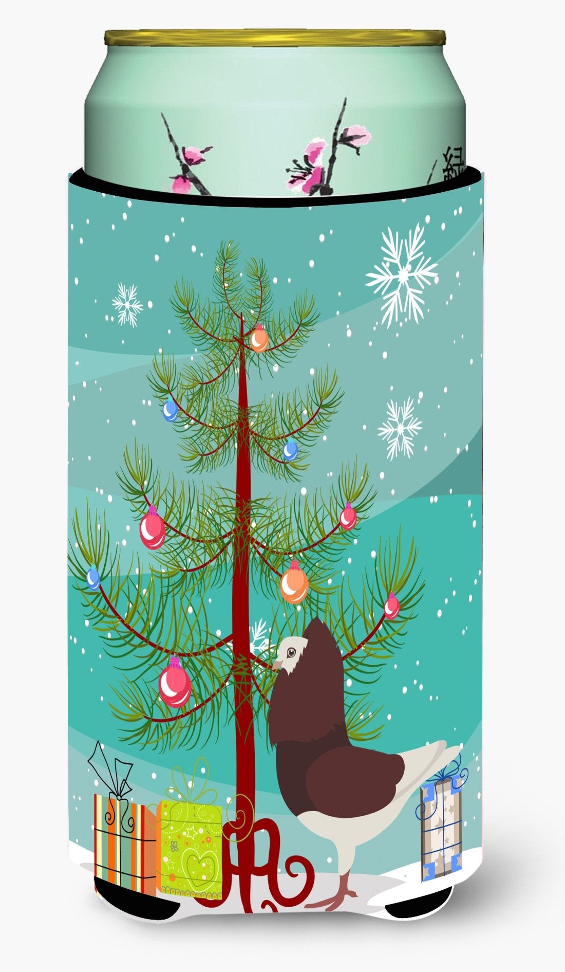 Capuchin Red Pigeon Christmas Tall Boy Hugger Can Cooler Sleeve Machine Washable Drink Collapsible Insulator Beverage Insulated Holder