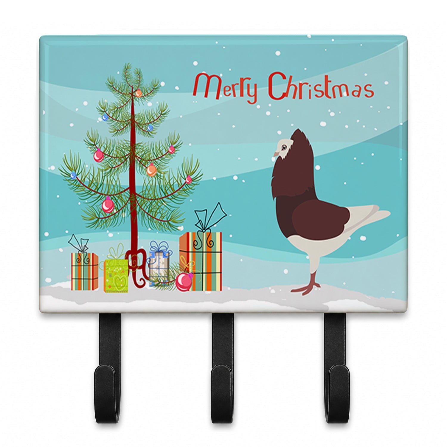 Capuchin Red Pigeon Christmas Leash or Key Holder Wall Hooks, Coat Rack Wall Mount, for Hanging Keys, Towels, Aprons, Leashes