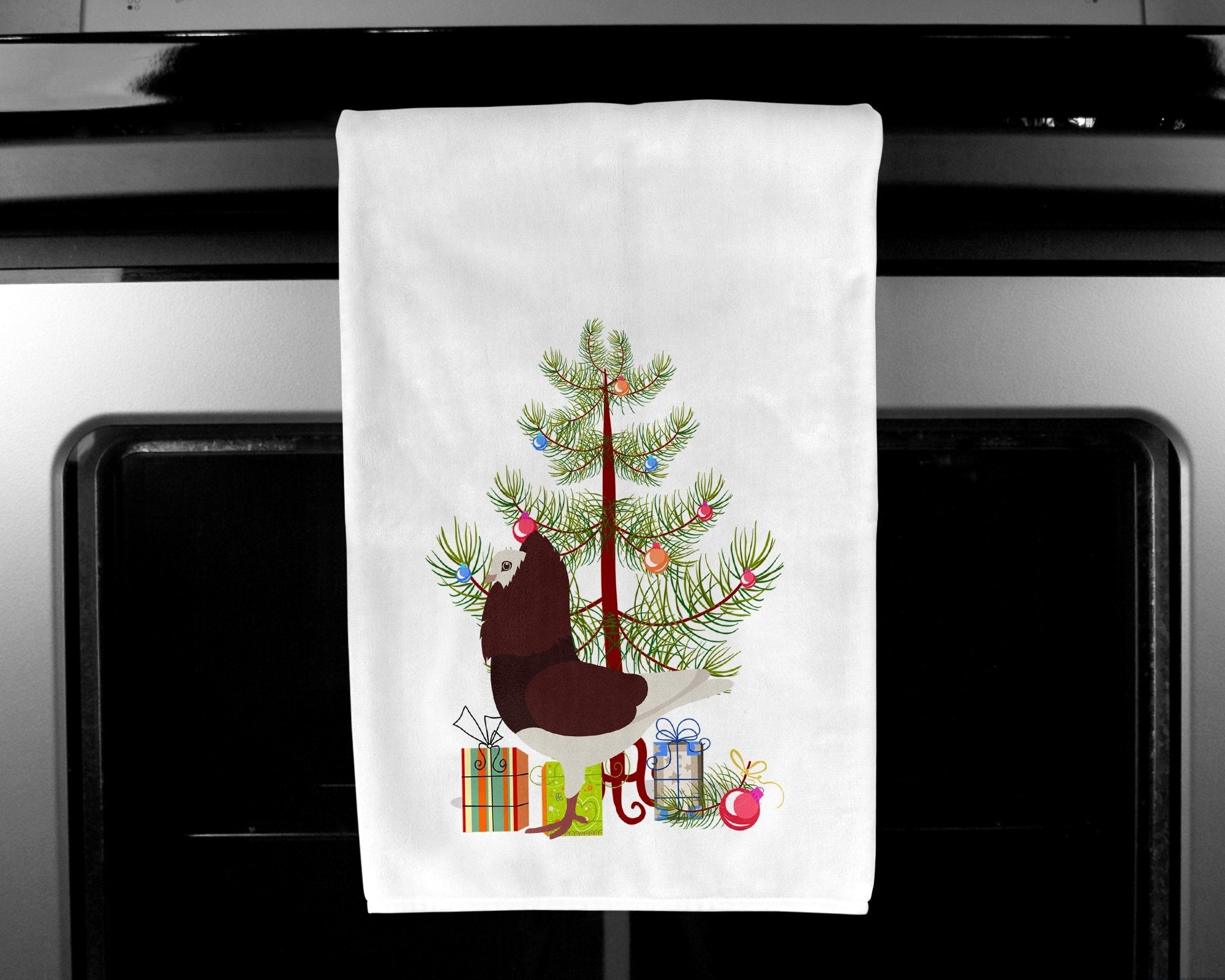 Capuchin Red Pigeon Christmas Kitchen Towel Set of 2 White Dish Towels Decorative Bathroom Hand towel for Hand, Face, Hair, Yoga, Tea, Dishcloth, 19 X 28", White