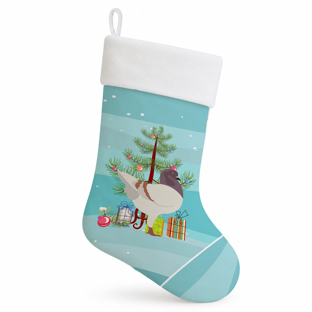 German Modena Pigeon Christmas Holiday Stocking Double-Sided Print, Polyester Suede,11x18, Made in USA