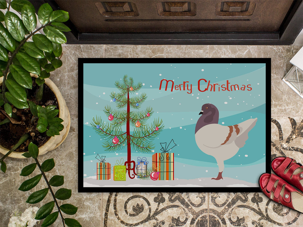 German Modena Pigeon Christmas Doormat Indoor Outdoor 18H X 27W Front Door Mat Rugs for Entryway, Non Slip Washable