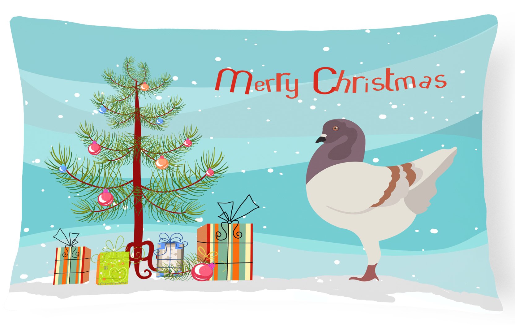 German Modena Pigeon Christmas Decorative Throw Pillow 12x16 Indoor Outdoor Accent Cushion, Fabric Cover with Insert for Sofa, Bed, Porch & Living Room
