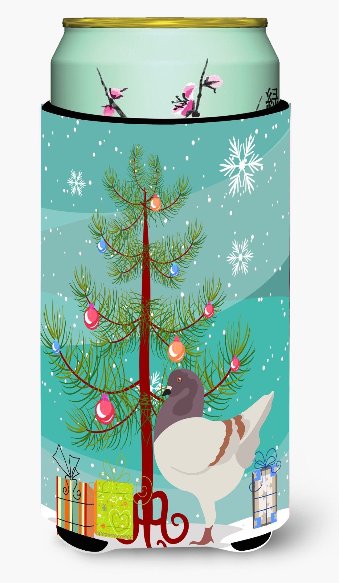 German Modena Pigeon Christmas Tall Boy Hugger Can Cooler Sleeve Machine Washable Drink Collapsible Insulator Beverage Insulated Holder
