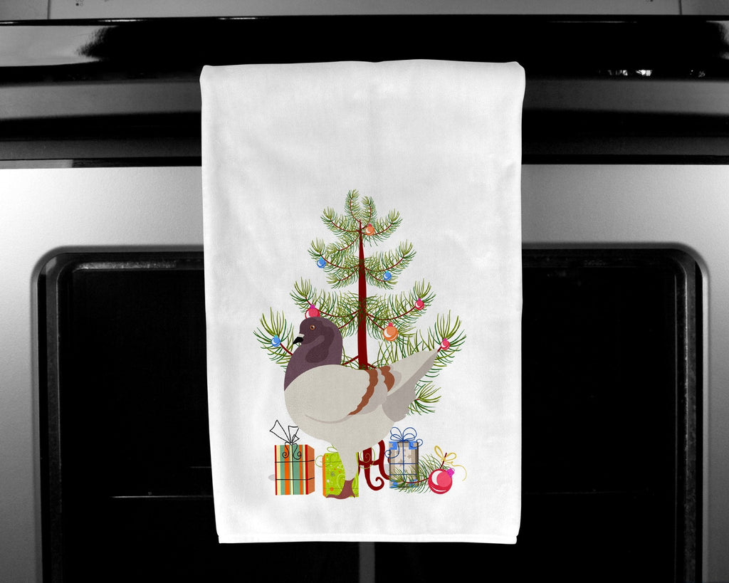 German Modena Pigeon Christmas Kitchen Towel Set of 2 White Dish Towels Decorative Bathroom Hand towel for Hand, Face, Hair, Yoga, Tea, Dishcloth, 19 X 28", White