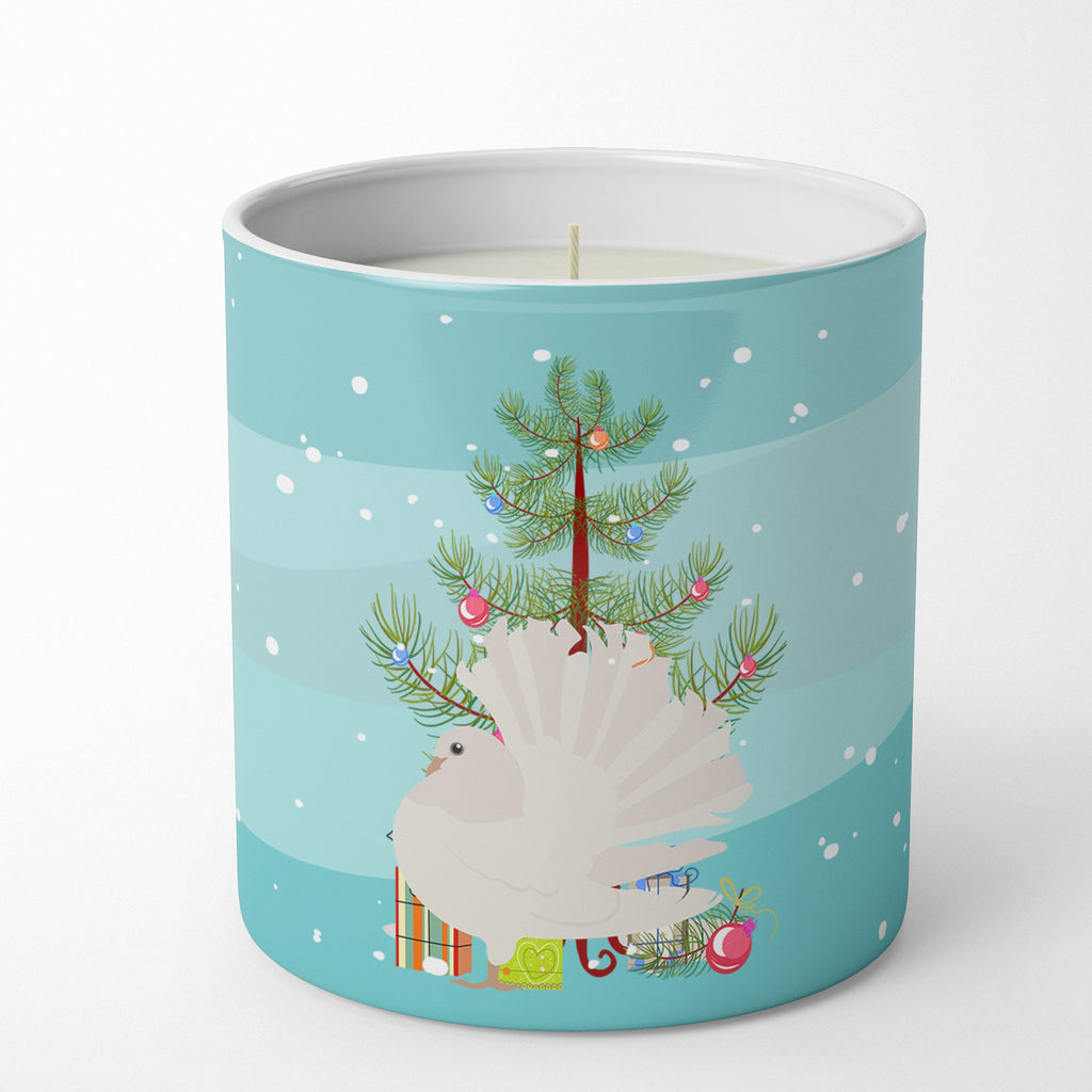 Silver Fantail Pigeon Christmas Decorative Soy Candle Nature Soy Wax Essential Oil Home Decor Ideal for Bedroom Kitchen Bath Office Gift, 10 oz