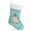 Silver Fantail Pigeon Christmas Holiday Stocking Double-Sided Print, Polyester Suede,11x18, Made in USA