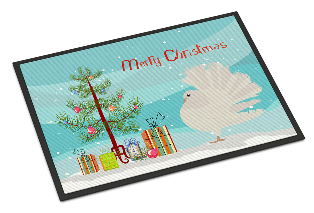 Silver Fantail Pigeon Christmas Doormat Indoor Outdoor 24H X 36W Front Door Mat Rugs for Entryway, Non Slip Washable Low Pile,