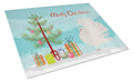 Silver Fantail Pigeon Christmas Cutting Board Tempered Glass Kitchen Cutting Surface, Heat Resistant Chopping, Non-Slip Feet, Food Prep & Serving