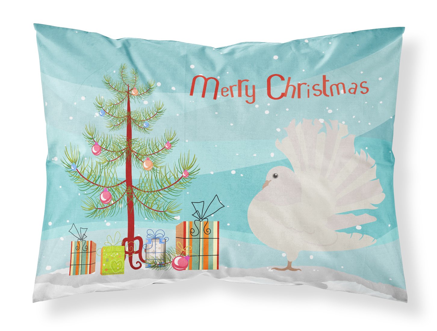 Silver Fantail Pigeon Christmas Standard Pillowcase Lightweight Super Soft Easy Care Decorative Artwork Pillowcase, Standard