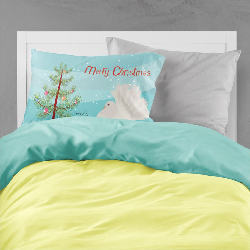 Silver Fantail Pigeon Christmas Standard Pillowcase Lightweight Super Soft Easy Care Decorative Artwork Pillowcase, Standard