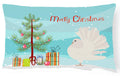 Silver Fantail Pigeon Christmas Decorative Throw Pillow 12x16 Indoor Outdoor Accent Cushion, Fabric Cover with Insert for Sofa, Bed, Porch & Living Room