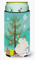 Silver Fantail Pigeon Christmas Tall Boy Hugger Can Cooler Sleeve Machine Washable Drink Collapsible Insulator Beverage Insulated Holder
