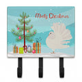 Silver Fantail Pigeon Christmas Leash or Key Holder Wall Hooks, Coat Rack Wall Mount, for Hanging Keys, Towels, Aprons, Leashes