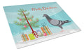 Racing Pigeon Christmas Cutting Board Tempered Glass Kitchen Cutting Surface, Heat Resistant Chopping, Non-Slip Feet, Food Prep & Serving