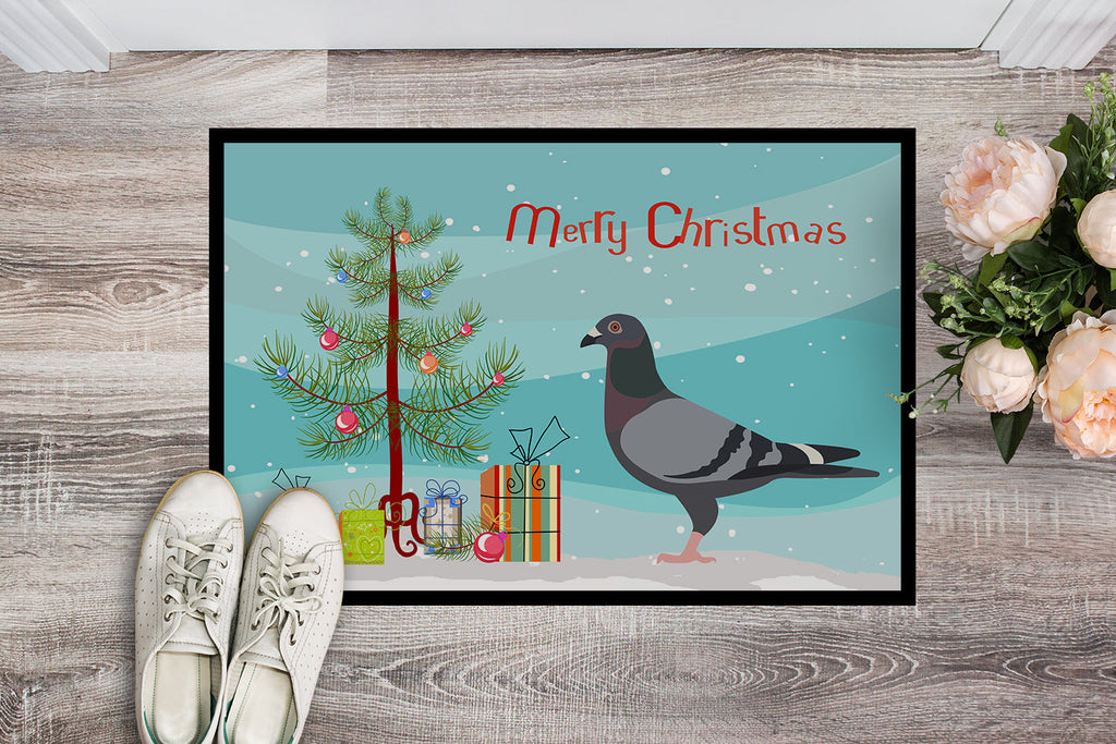 Racing Pigeon Christmas Doormat Indoor Outdoor 18H X 27W Front Door Mat Rugs for Entryway, Non Slip Washable
