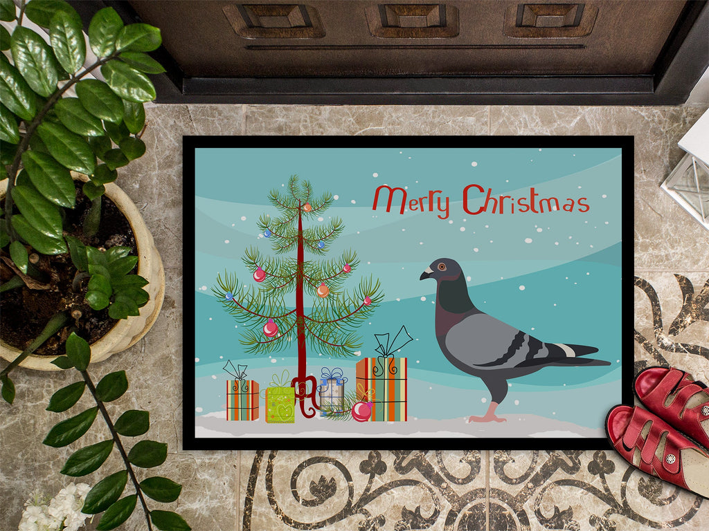Racing Pigeon Christmas Doormat Indoor Outdoor 18H X 27W Front Door Mat Rugs for Entryway, Non Slip Washable