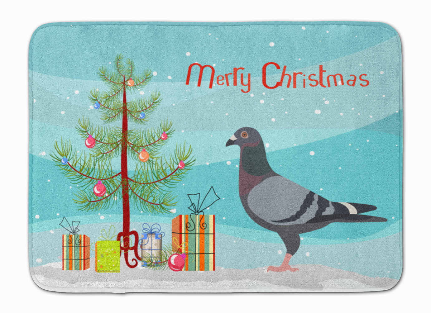 Racing Pigeon Christmas Memory Foam Kitchen Mat Machine Washable Anti-Fatigue Cushion Comfort Bath or Kitchen Rug