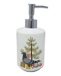 Racing Pigeon Christmas Ceramic Soap Dispenser , Empty Refillable Hand Soap Pump Bottle for Bathroom Kitchen