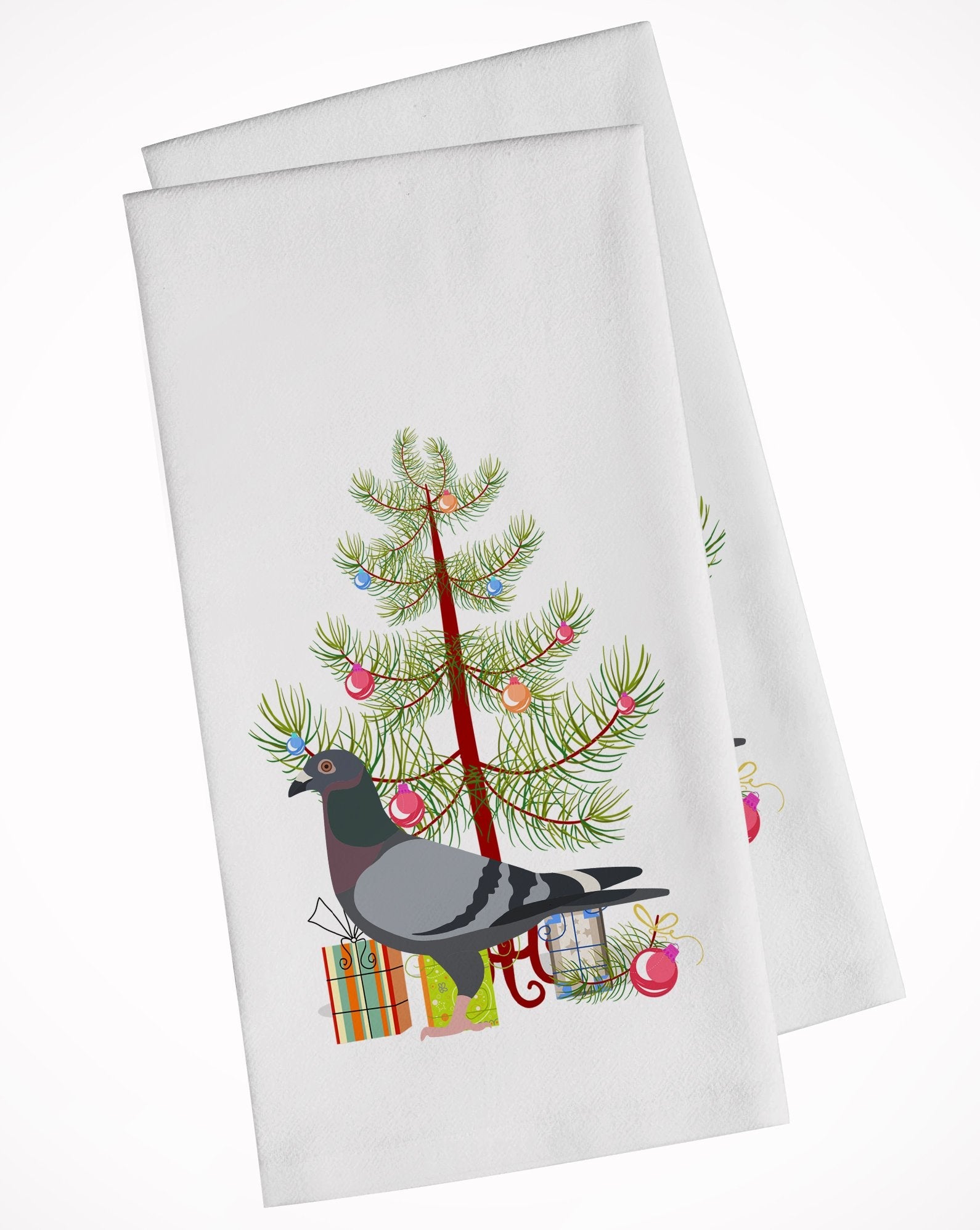 Racing Pigeon Christmas Kitchen Towel Set of 2 White Dish Towels Decorative Bathroom Hand towel for Hand, Face, Hair, Yoga, Tea, Dishcloth, 19 X 28", White