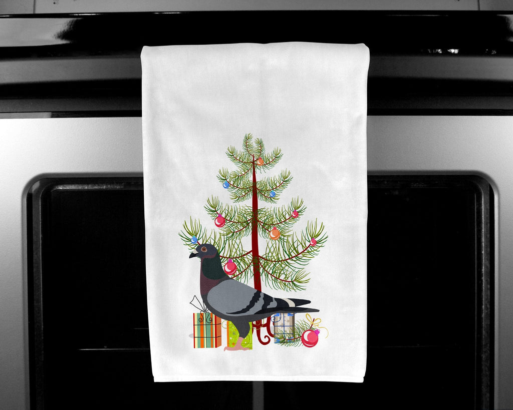 Racing Pigeon Christmas Kitchen Towel Set of 2 White Dish Towels Decorative Bathroom Hand towel for Hand, Face, Hair, Yoga, Tea, Dishcloth, 19 X 28", White