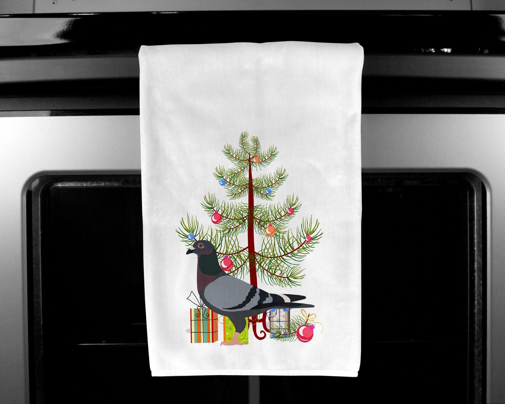 Racing Pigeon Christmas Kitchen Towel Set of 2 White Dish Towels Decorative Bathroom Hand towel for Hand, Face, Hair, Yoga, Tea, Dishcloth, 19 X 28", White