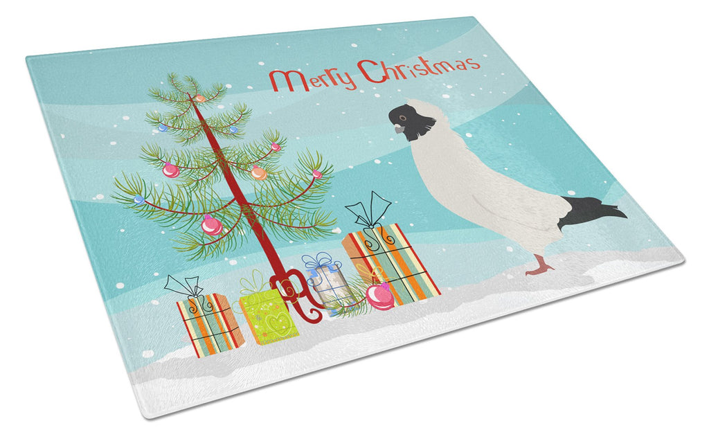 Nun Pigeon Christmas Cutting Board Tempered Glass Kitchen Cutting Surface, Heat Resistant Chopping, Non-Slip Feet, Food Prep & Serving