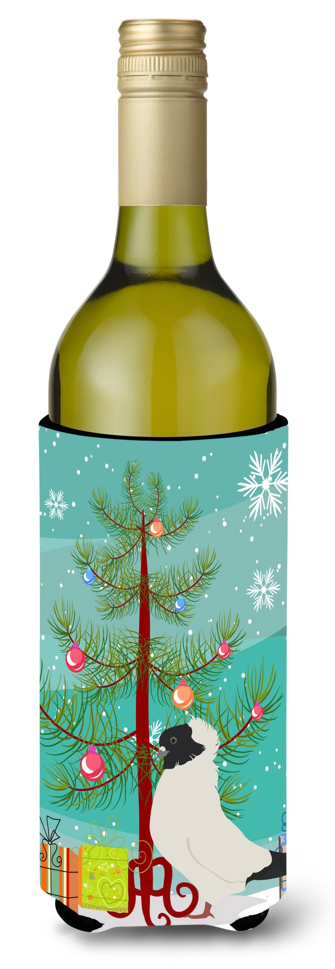 Nun Pigeon Christmas Wine Bottle Hugger Gift Sleeve for Standard 750 ml Bottles, Insulated Reusable Also Fits Mini Shot & Pint Bottles