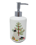 Nun Pigeon Christmas Ceramic Soap Dispenser , Empty Refillable Hand Soap Pump Bottle for Bathroom Kitchen