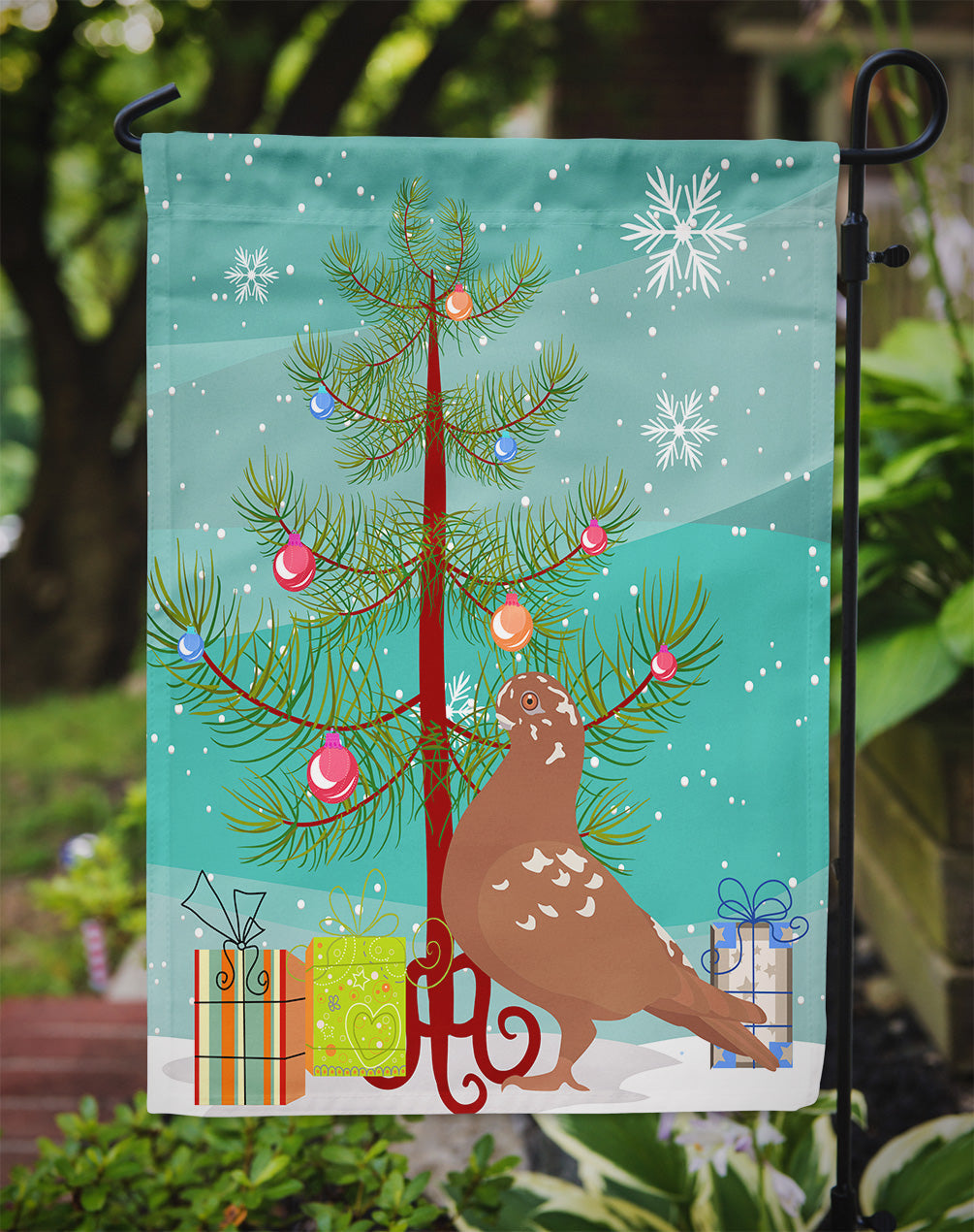 African Owl Pigeon Christmas Garden Flag Mailbox Decorative Yard Banner Outside Patio Artwork for Flower Beds, Garden Size, Multicolor