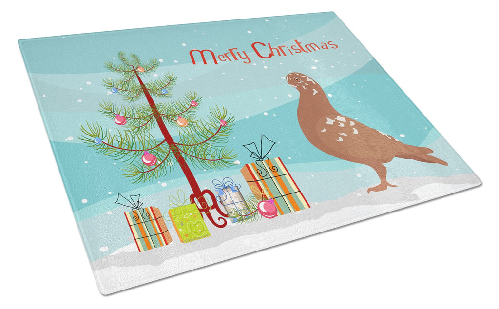 African Owl Pigeon Christmas Cutting Board Tempered Glass Kitchen Cutting Surface, Heat Resistant Chopping, Non-Slip Feet, Food Prep & Serving