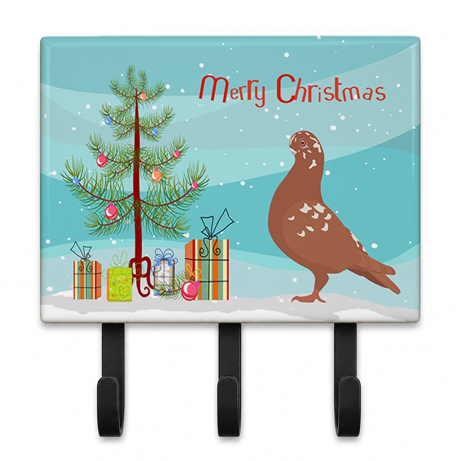 African Owl Pigeon Christmas Leash or Key Holder Wall Hooks, Coat Rack Wall Mount, for Hanging Keys, Towels, Aprons, Leashes