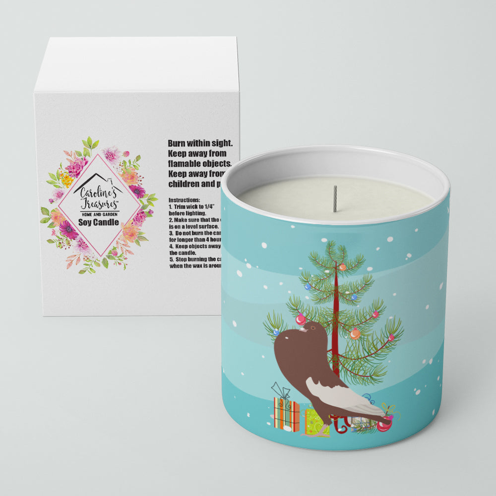 English Pouter Pigeon Christmas Decorative Soy Candle Nature Soy Wax Essential Oil Home Decor Ideal for Bedroom Kitchen Bath Office Gift, 10 oz