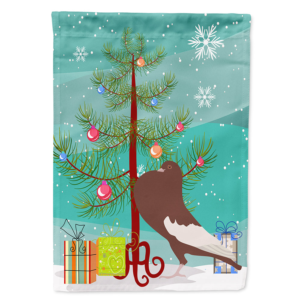 English Pouter Pigeon Christmas House Flag 28x40 Porch Sleeve Pole Decorative Outside Yard Banner Artwork Wall Hanging, Polyester