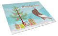 English Pouter Pigeon Christmas Cutting Board Tempered Glass Kitchen Cutting Surface, Heat Resistant Chopping, Non-Slip Feet, Food Prep & Serving
