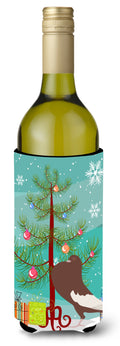 English Pouter Pigeon Christmas Wine Bottle Hugger Gift Sleeve for Standard 750 ml Bottles, Insulated Reusable Also Fits Mini Shot & Pint Bottles