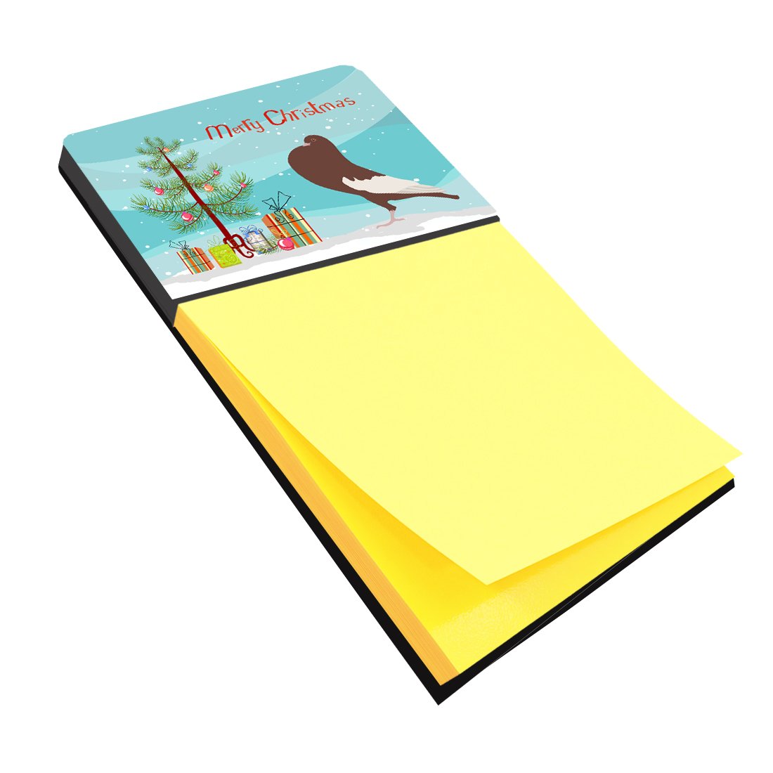 English Pouter Pigeon Christmas Watercolor Sticky Note Holder Refillable Dispenser Desk Accessory 3x3 Pad Gift
