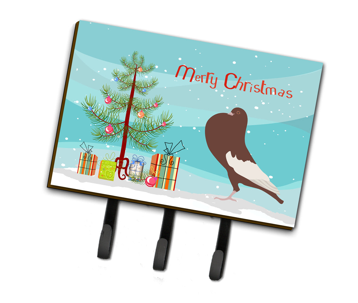 English Pouter Pigeon Christmas Leash or Key Holder Wall Hooks, Coat Rack Wall Mount, for Hanging Keys, Towels, Aprons, Leashes