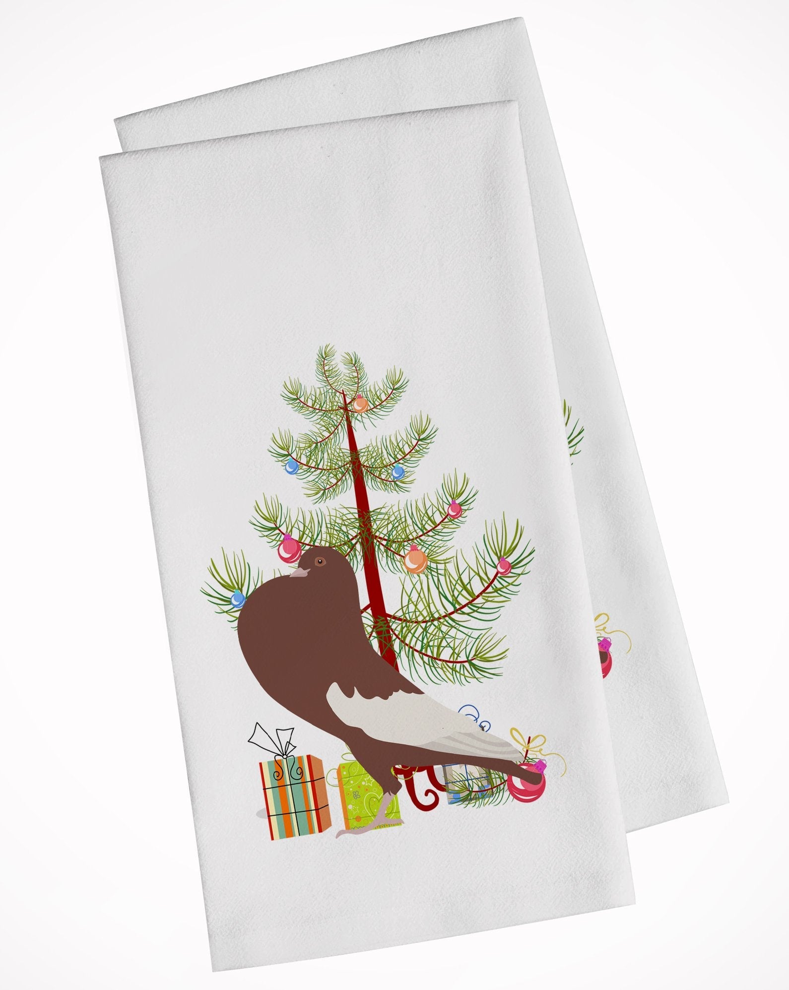 English Pouter Pigeon Christmas Kitchen Towel Set of 2 White Dish Towels Decorative Bathroom Hand towel for Hand, Face, Hair, Yoga, Tea, Dishcloth, 19 X 28", White