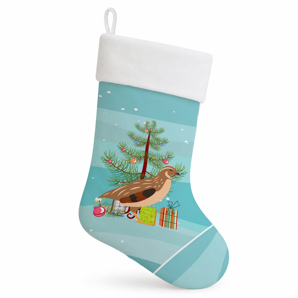 Golden Phoenix Quail Christmas Holiday Stocking Double-Sided Print, Polyester Suede,11x18, Made in USA