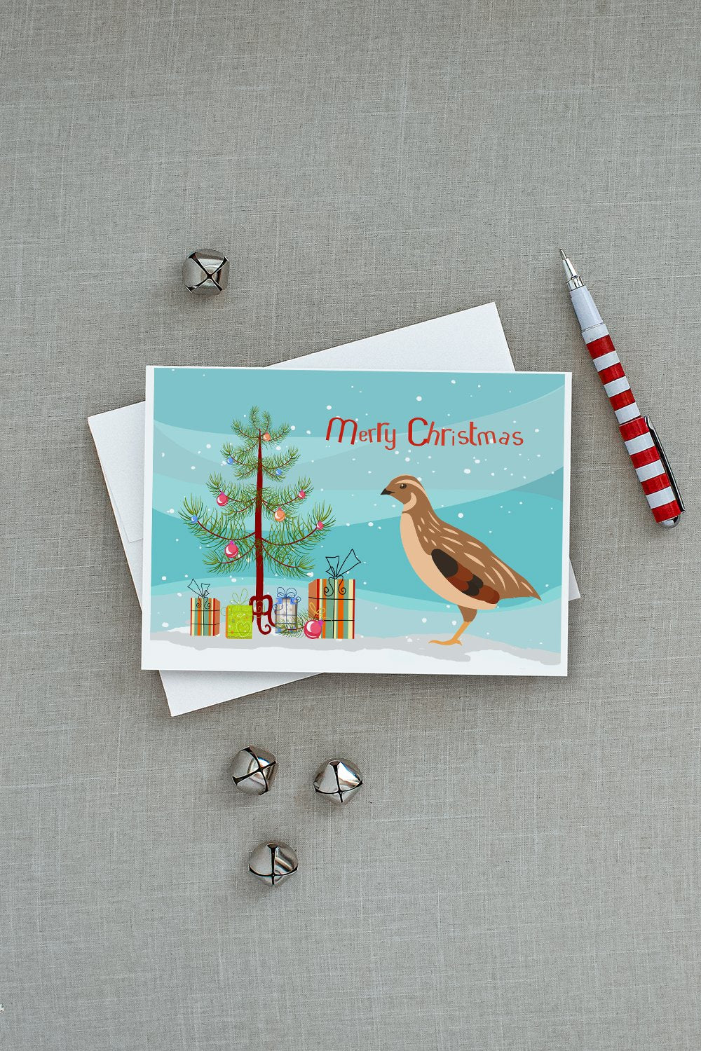 Golden Phoenix Quail Christmas Greeting Cards Pack of 8 Blank Cards with Envelopes Whimsical A7 Size 5x7