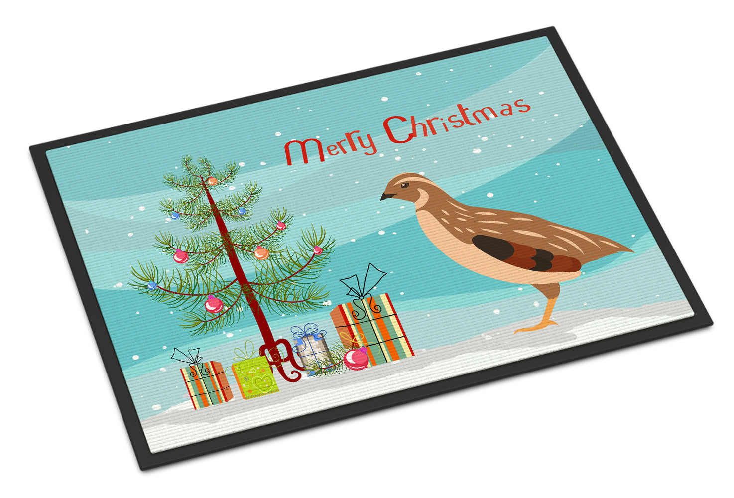 Golden Phoenix Quail Christmas Doormat Indoor Outdoor 18H X 27W Front Door Mat Rugs for Entryway, Non Slip Washable