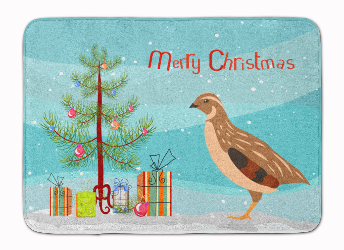Golden Phoenix Quail Christmas Memory Foam Kitchen Mat Machine Washable Anti-Fatigue Cushion Comfort Bath or Kitchen Rug